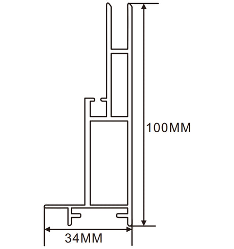 34×100mm  LED Channel _ SEG Series _ Model(YX) _ 10公分單面卡布C款燈箱料