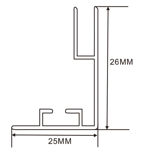 25×26mm  LED Channel _SEG Series_ Model(YX)_ 2.5公分卡布燈箱料