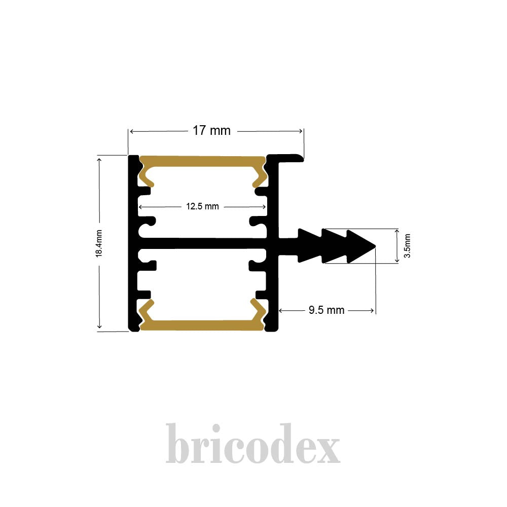 18.4x17mm LED Channel _FSL Series_ Model(HL)_ 18SML-B