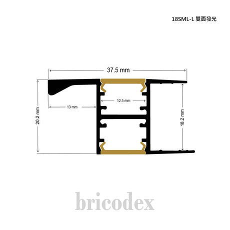20.2x37.5mm LED Channel _FSL Series_ Model(HL)_ 18SML-L *雙面發光款