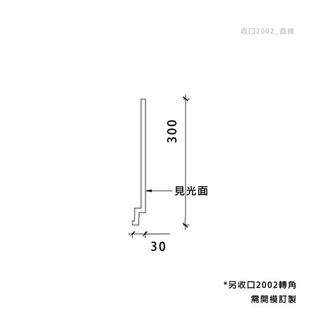 30 × 300 mm LED Channel _ GRG Panel Series _ Model _ 收口2002