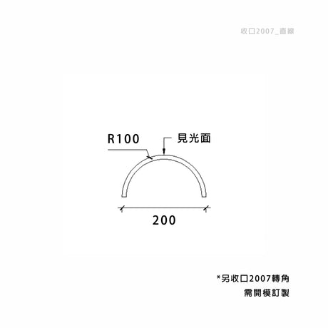 200 × 100 mm LED Channel _ GRG Panel Series _ Model _ 收口2007
