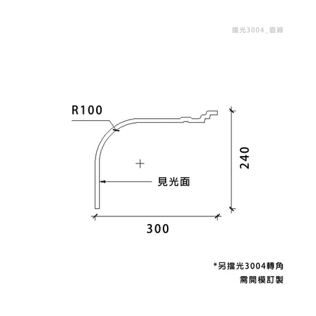 300 × 240 mm LED Channel _ GRG Panel Series _ Model _ 擋光3004