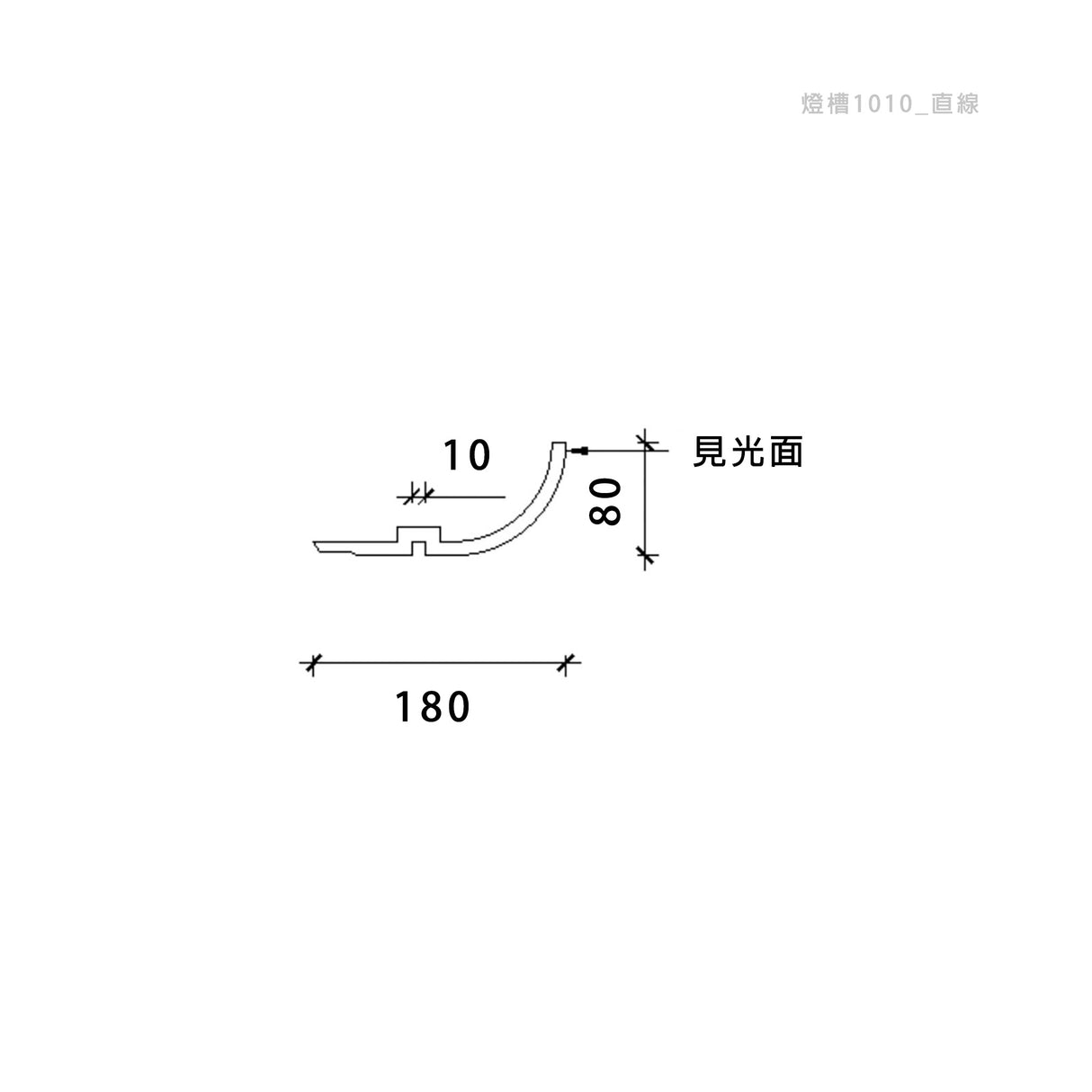 180 x 80 mm LED Channel _ GRG Panel Series _ Model _ 燈槽1010
