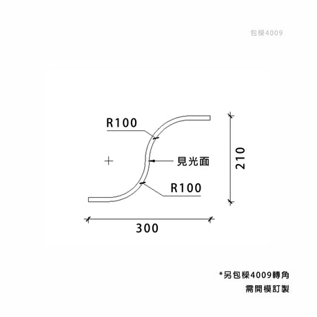 300 x 210 mm LED Channel _ GRG Panel Series _ Model _ 包樑4009