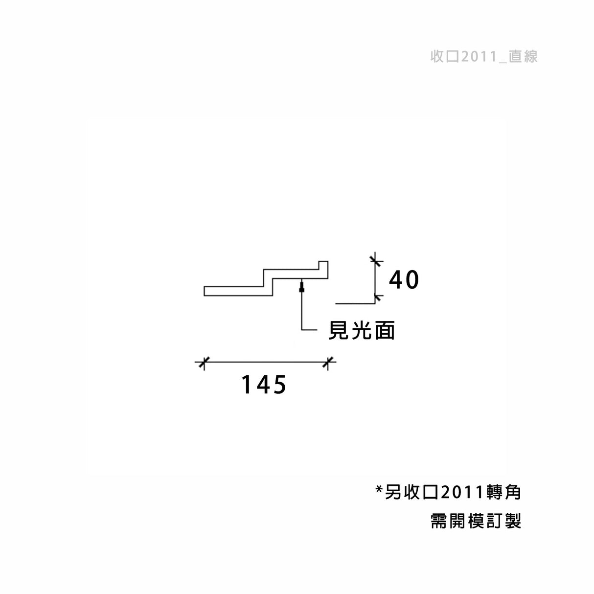 145 × 40 mm LED Channel _ GRG Panel Series _ Model _ 收口2011