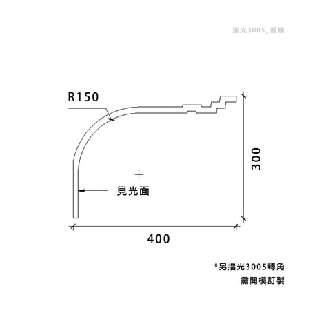 400 × 300 mm LED Channel _ GRG Panel Series _ Model _ 擋光3005