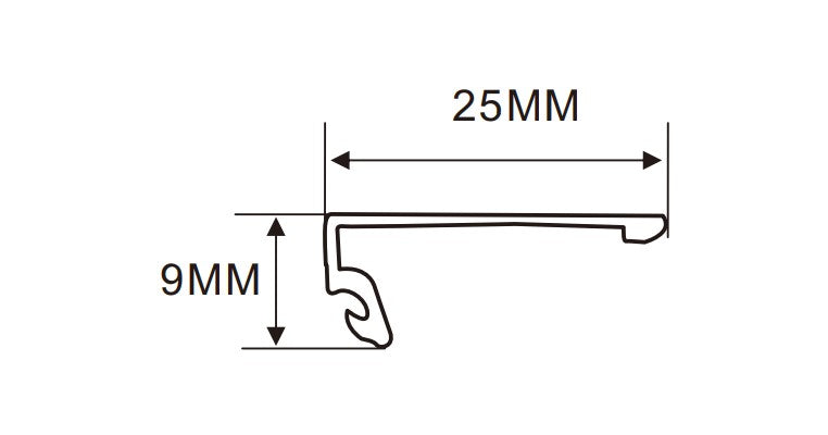 2.5x 9 cm LED Channel _UTL Series_ Model(YX) _ 2.5cm 平蓋鋁型材