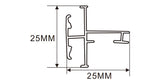 2.5 x 2.5 cm LED Channel _UTL Series_ Model(YX) _ 2.5cm 雙面平蓋鋁型材