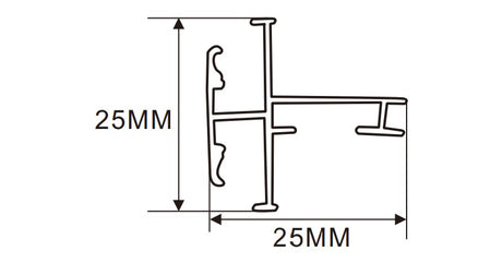 2.5 x 2.5 cm LED Channel _UTL Series_ Model(YX) _ 2.5cm 雙面平蓋鋁型材