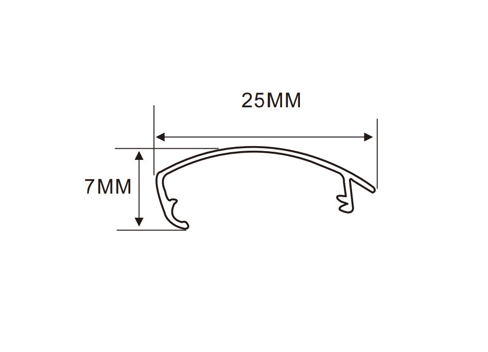2.5x7 cm LED Channel _ UTL Series _ Model(YX)_ 2.5cm 弧面 LED 鋁型材