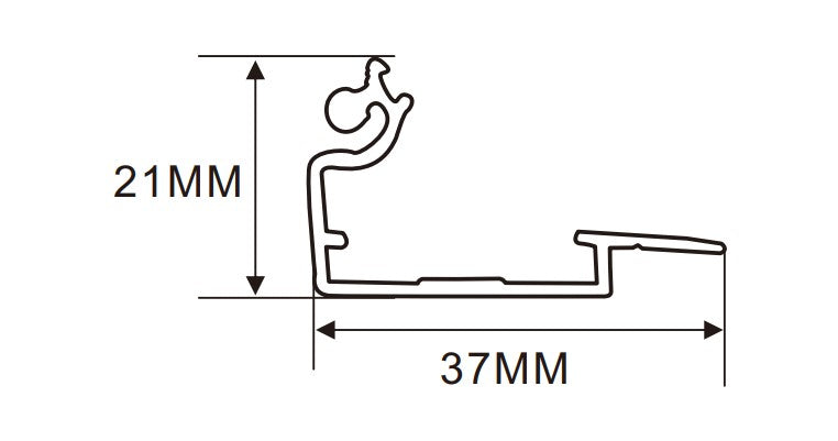 2.1x3.7 cm LED Channel _UTL Series_ Model(YX)_ 2.8cm 斜蓋鋁型材