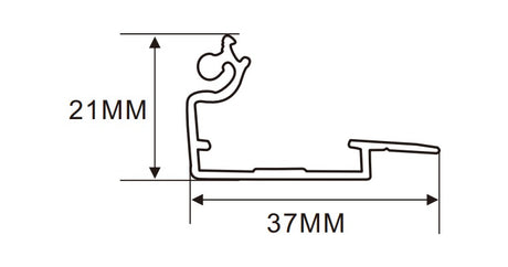 2.1x3.7 cm LED Channel _UTL Series_ Model(YX)_ 2.8cm 斜蓋鋁型材