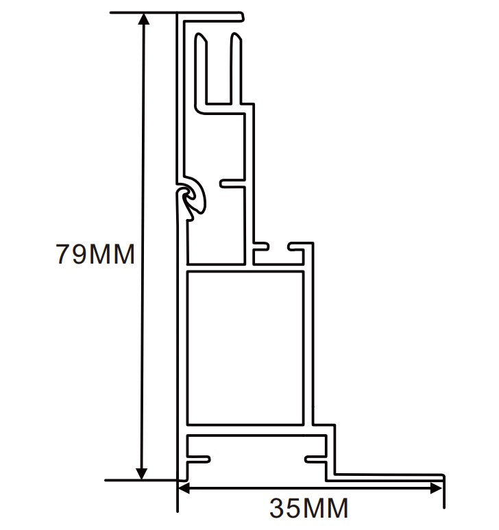 35×79mm  LED Channel _ SEG Series _ Model(YX) _ 有蓋8公分卡布燈箱料