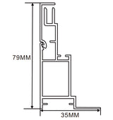 35×79mm  LED Channel _ SEG Series _ Model(YX) _ 有蓋8公分卡布燈箱料