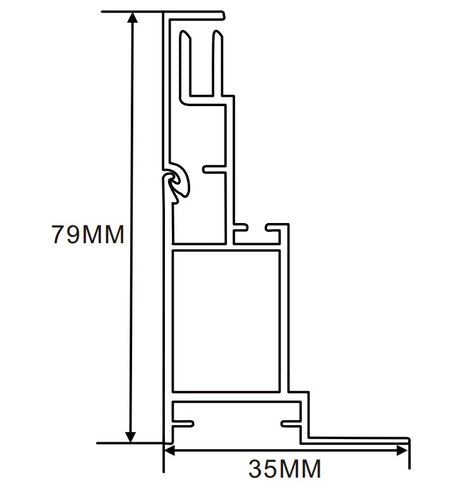 35×79mm  LED Channel _ SEG Series _ Model(YX) _ 有蓋8公分卡布燈箱料