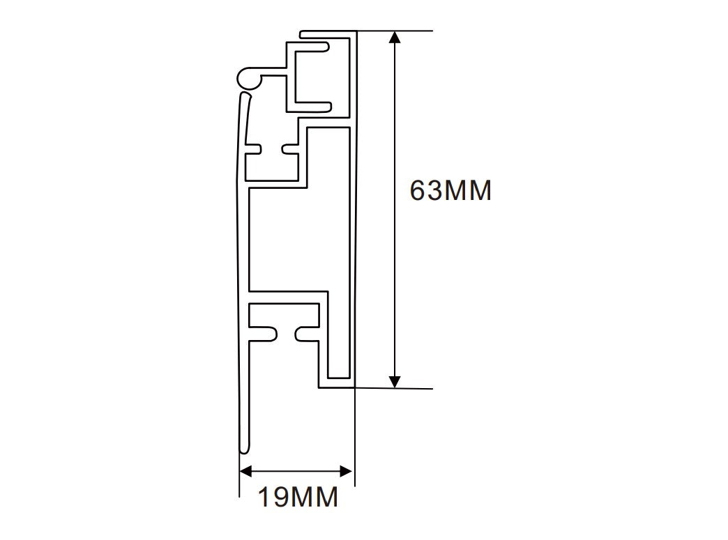 49.9×24.9mm  LED Channel _BLP Series_ Model(YX)_ 5x8宣傳欄燈箱料