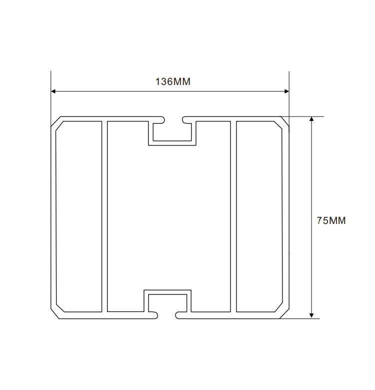 136×75mm LED Channel _BLP Series_ Model(YX)_ 13.6x7.5方柱燈箱料