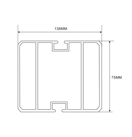 136×75mm LED Channel _BLP Series_ Model(YX)_ 13.6x7.5方柱燈箱料