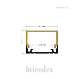 19.7x 15.4 mm LED Channel _ U3D Series _ Model(HL) _ 20x15-12(U型)