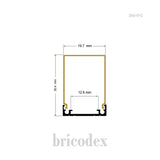 19.7x 30.4 mm LED Channel _ U3D Series _ Model(HL) _ 20x15-C
