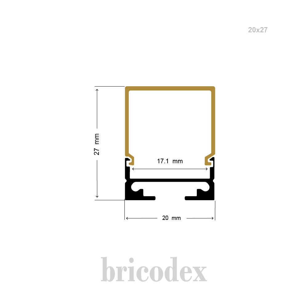 20x 27 mm LED Channel _ U3D Series _ Model(HL) _ 20x27