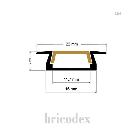 22x7 mm  LED Channel _ SML Series _ Model(HL) _ 2207