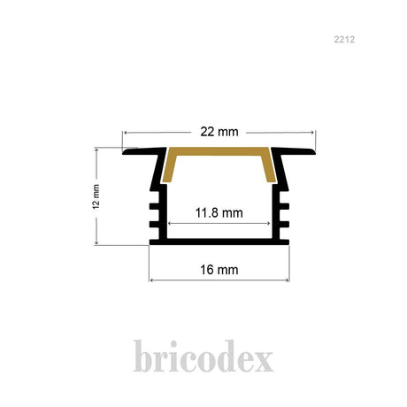 22x12 mm  LED Channel _ SML Series _ Model(HL) _ 2212