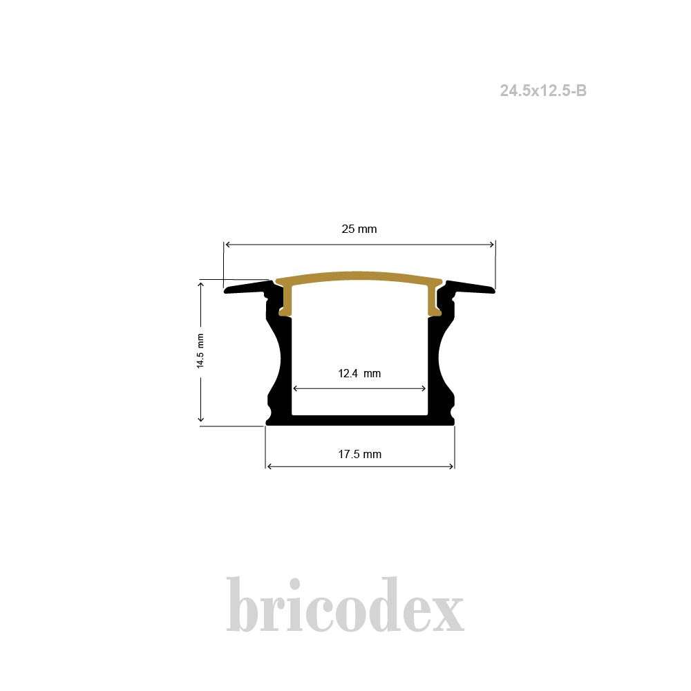 24.5x12.5 mm  LED Channel _ SML Series _ Model(HL) _ 24.5x12.5-B