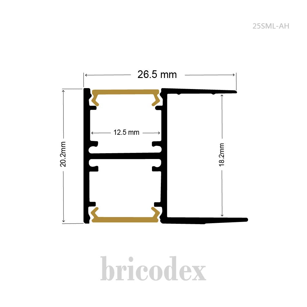 27.3x26.5mm LED Channel _FSL Series_ Model(HL)_ 25SML-AH