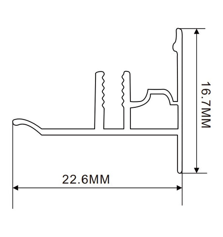 22.6×16.7mm LED Channel _VFL Series_ Model(YX)_ 菜牌燈箱料