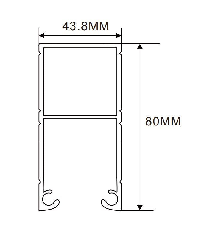 43.8×80mm LED Channel _VFL Series_ Model(YX)_ 道旗燈箱料