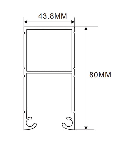 43.8×80mm LED Channel _VFL Series_ Model(YX)_ 道旗燈箱料