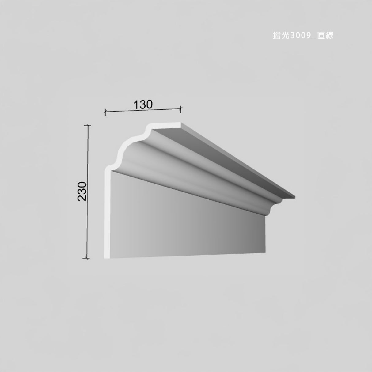 130 × 230 mm LED Channel _ GRG Panel Series _ Model _ 擋光3009