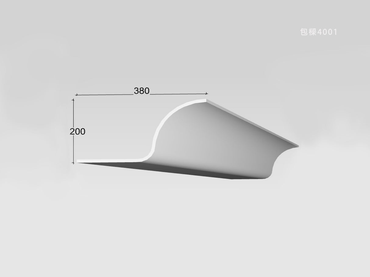 380 x 200 mm LED Channel _ GRG Panel Series _ Model _ 包樑4001