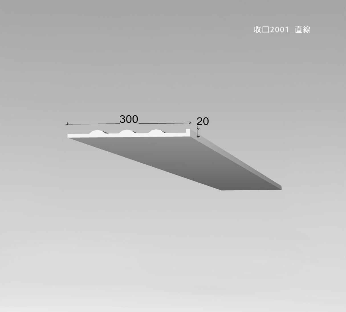 20 × 300 mm LED Channel _ GRG Panel Series _ Model _ 收口2001