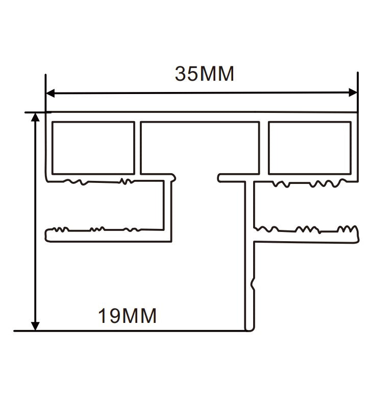 35×19mm  LED Channel _SEG Series_ Model(YX)_ 3.5公分雙面卡布燈箱料