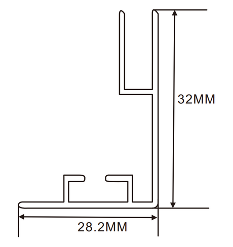 28.2×32mm  LED Channel _SEG Series_ Model(YX)_ 3.5公分卡布燈箱料