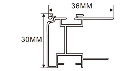 3.5x4 cm LED Channel  _UTL Series _ Model(YX)_ 3.5x4cm弧面鋁型材（弧蓋系列）