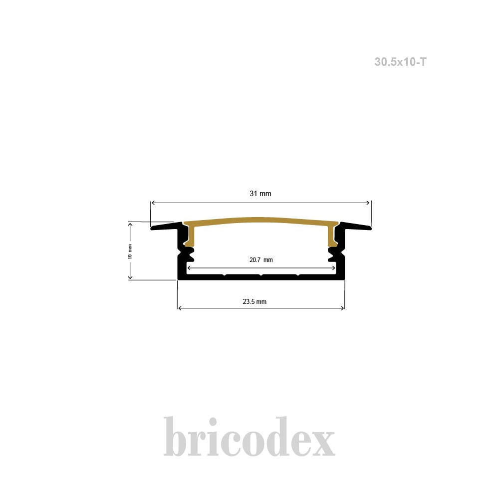 30.5x10 mm  LED Channel _ SML Series _ Model(HL) _ 30.5x10-T