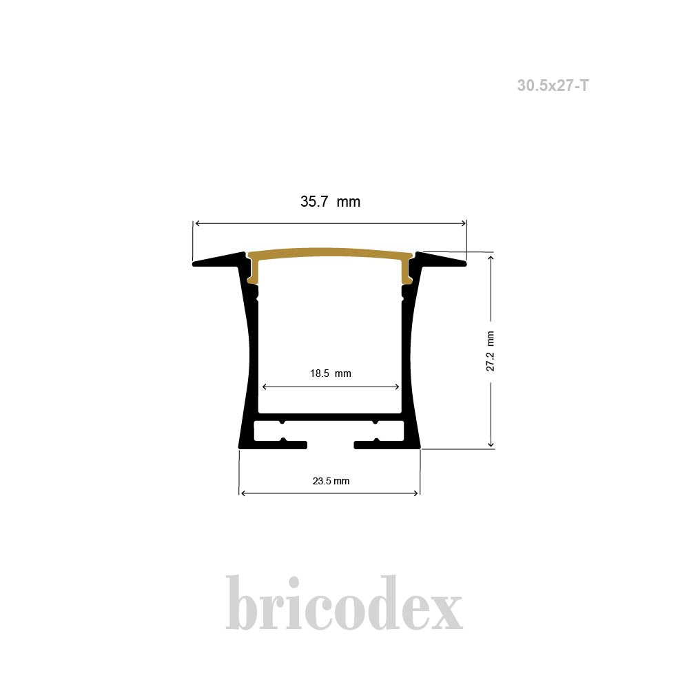 30.5x27 mm  LED Channel _ SML Series _ Model(HL) _30.5x27-T