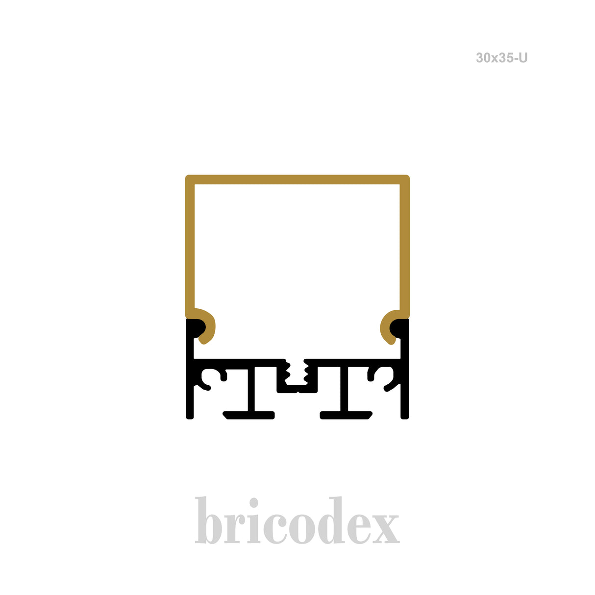 30 × 35.5 mm LED Channel _ U3D Series _ Model(HL) _ 30x35-U