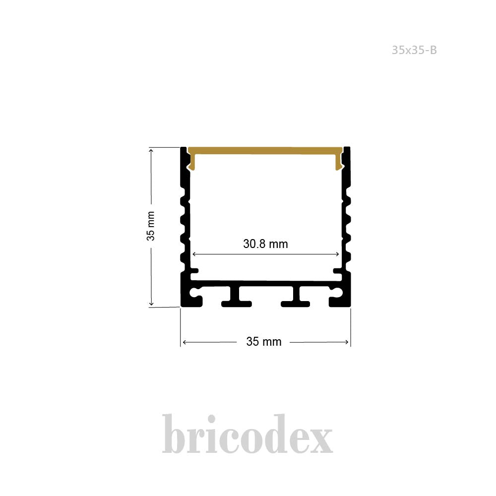 35x35 mm LED Channel _ SML Series _ Model(HL) _ 35x35-B