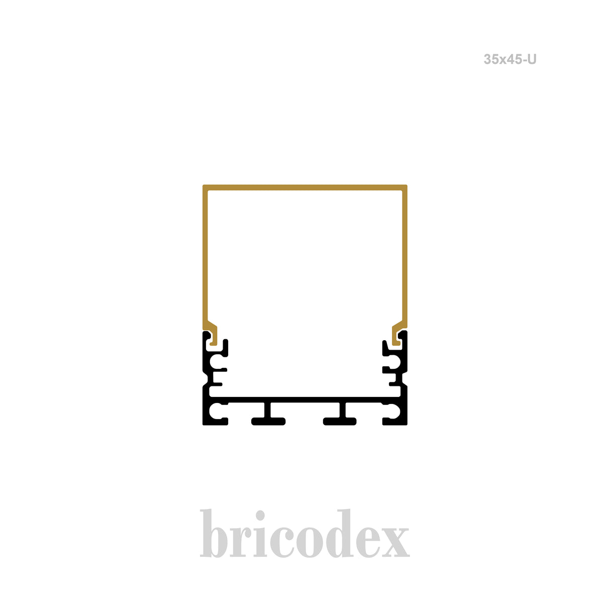 35 x 45 mm LED Channel _ U3D Series _ Model(HL) _ 35x45-U