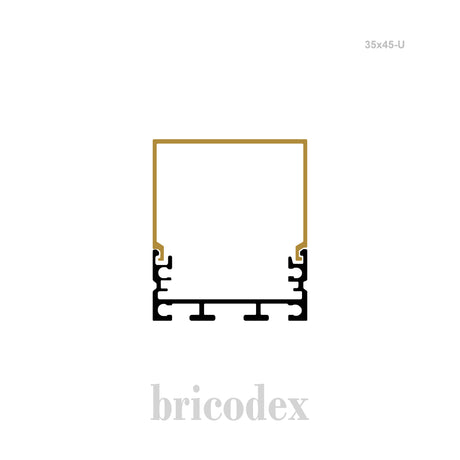35 x 45 mm LED Channel _ U3D Series _ Model(HL) _ 35x45-U