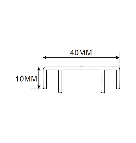 40x10mm LED Channel _VFL Series_ Model(YX)_ 4公分折彎吸塑燈箱料
