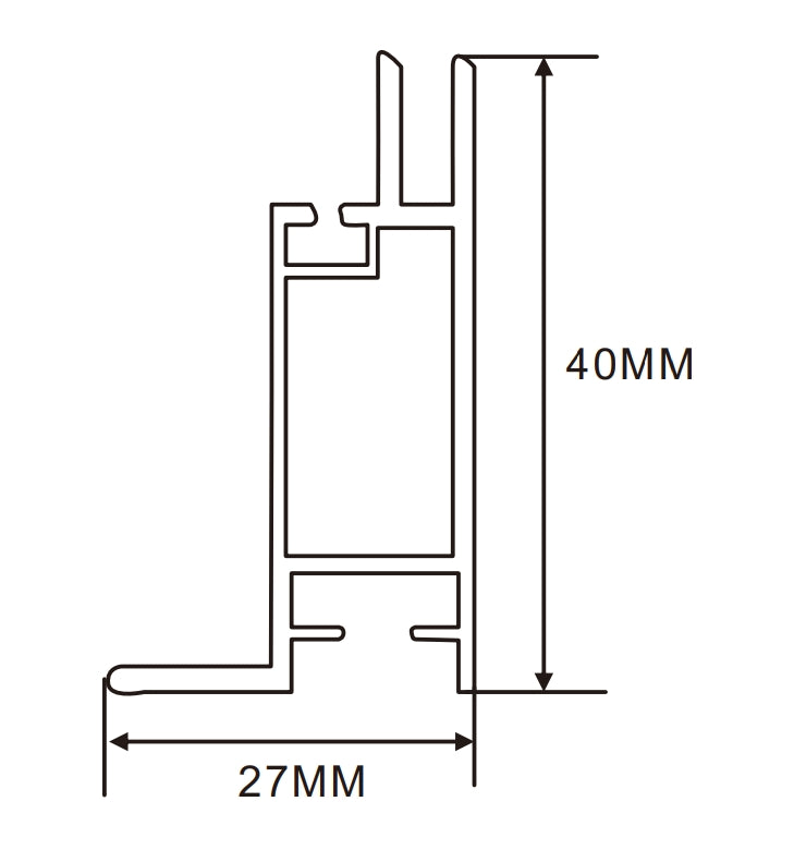 27×40mm  LED Channel _SEG Series_ Model(YX)_ 4公分單面卡布E款燈箱料