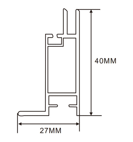 27×40mm  LED Channel _SEG Series_ Model(YX)_ 4公分單面卡布E款燈箱料