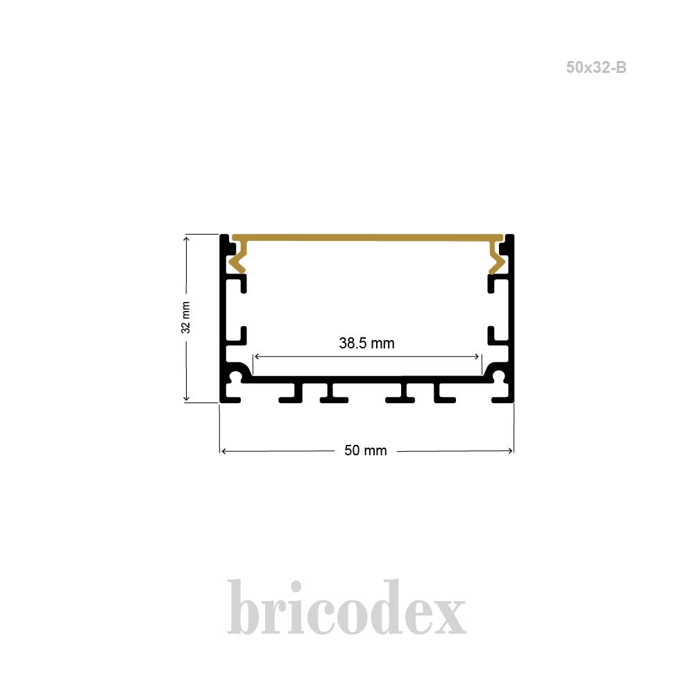 50x32 mm LED Channel _ SML Series _ Model(HL) _ 50x32-B