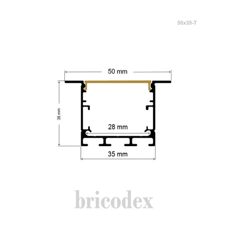 50x35 mm LED Channel _ SML Series _ Model(HL) _ 50x35-T